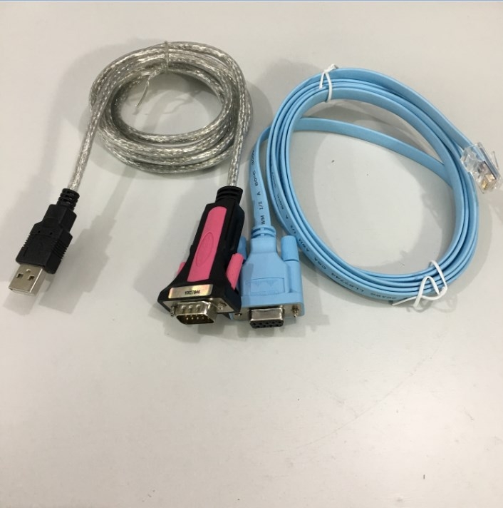 Bộ Combo Cáp Điều Khiển Cisco 72-3383-01 RS232 DB9 Female to RJ45 Và USB to RS232 Z-TEK ZE533A For Console Management Router Cable Length 3.6M