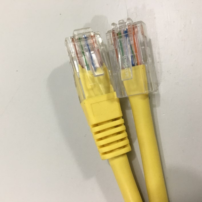 Dây Nhẩy Cat5e UTP PVC CM Ethernet Network Patch Straight Through Cable Yellow Length 50Cm