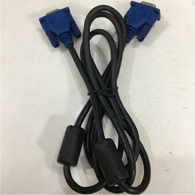 Cáp VGA Original HONTRON E246588 20276 Hàng Đi Theo Màn Hình Chất lượng Cao Đã Qua Sử Dụng Monitor Cable HD15 Male to Male VGA Resolution Up To 1920 x 1200 Black Length 1.5M