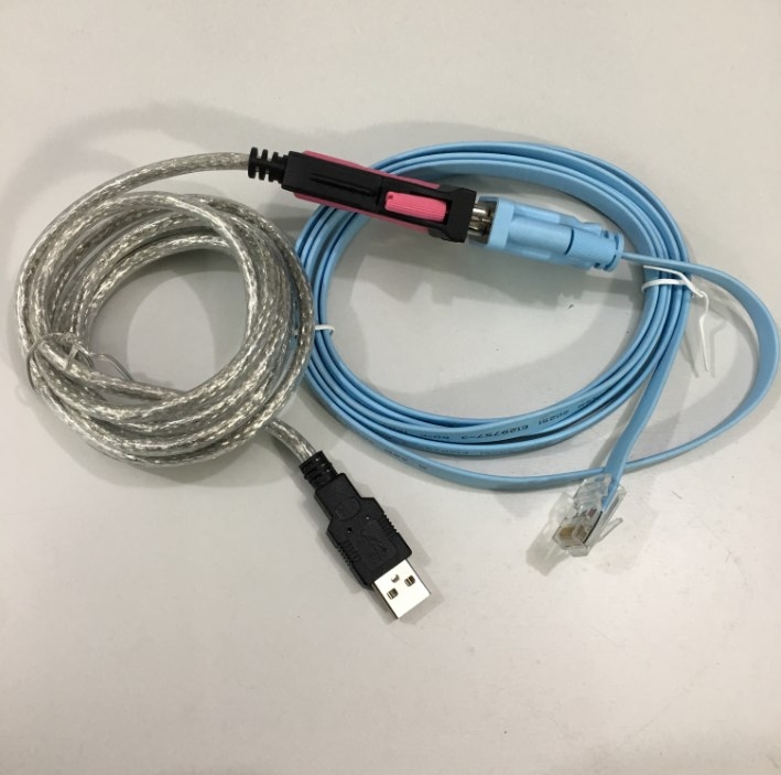 Bộ Combo Cáp Điều Khiển Cisco 72-3383-01 RS232 DB9 Female to RJ45 Và USB to RS232 Z-TEK ZE533A For Console Management Router Cable Length 3.6M