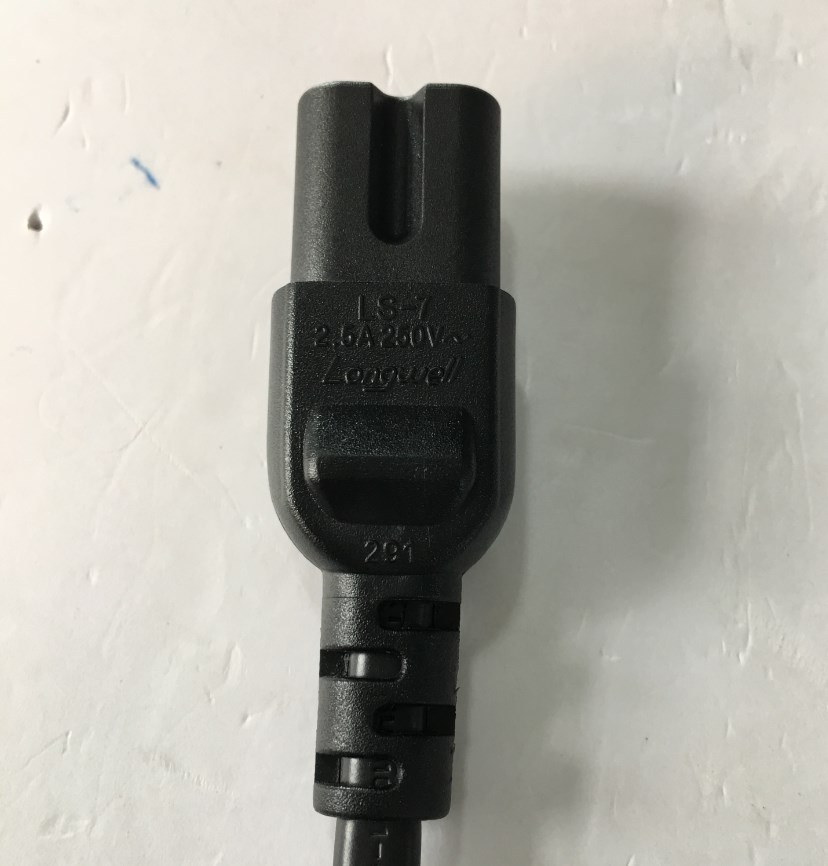 Dây Nguồn Số 8 Longwell LP-21 LS-7 Chuẩn 2 Chân Đầu Tròn AC Power Cord Schuko CEE7/16 Euro Plug to C7 2.5A 250V 2x0.75mm For Printer or Adapter Cable PVC Black Length 1.5M