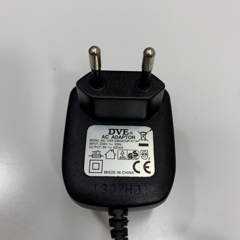 Adapter AC to AC 9V 600mA DVE DVR-0960ACUP-4114 Connector Size 5.5mm x 2.1mm