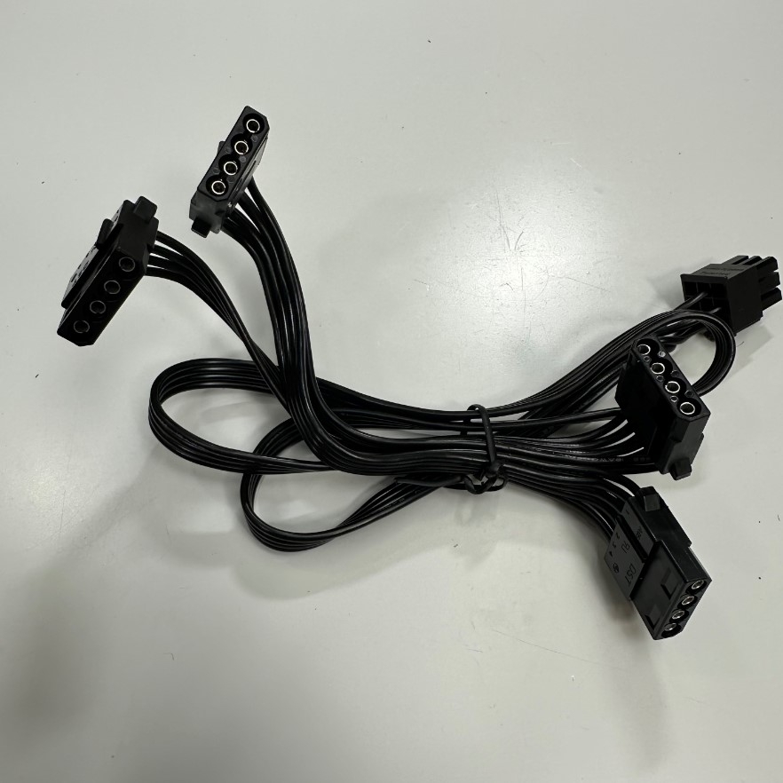 Dây Nguồn 1M 3.3ft Super Flower Patented PERIF 9 Pin Male to 4 Port ATA Power Cable 4 Pin Molex Hard Drive HDD IDE Power Connector 60/15/15/15Cm For Super Flower LEADEX G650