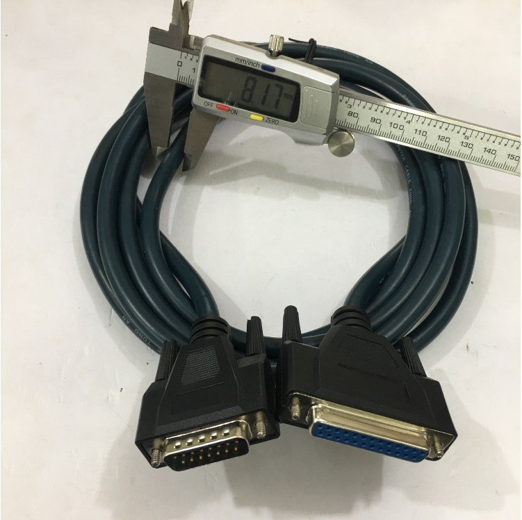 Cáp Điều Khiển RS232 DB25 Female to DB15 Male 2 Row 15Pin 28AWG E164571 Cable Green Length 3M