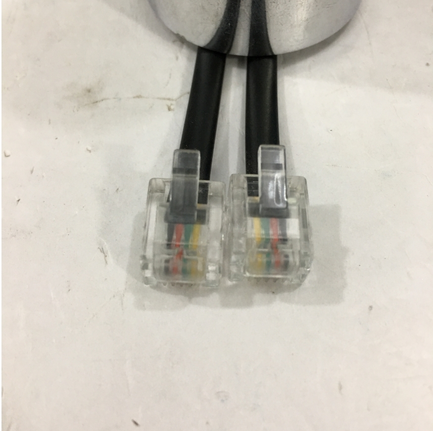 Dây Nhẩy Điện Thoại Bàn Ip Phone Cisco RJ11 6P4C to RJ11 6P4C 28 AWG 4 Wire Interconnect Telephone Crossover Cable Flat Black Length 3M