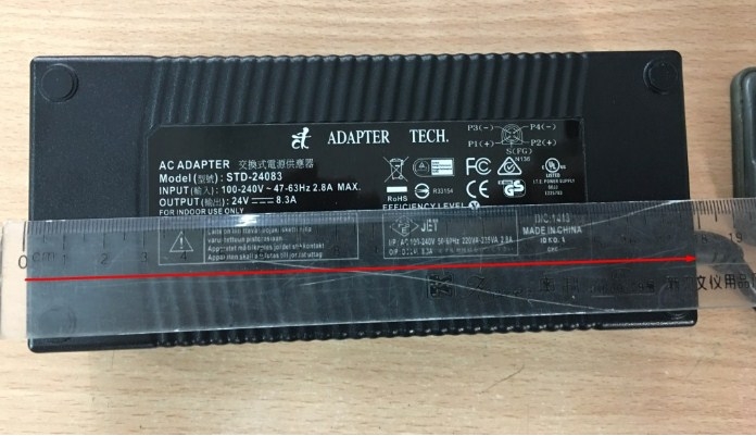 Adapter Original Tech STD-24083 24V 8.3A IEC C14 200W Connector Size 5.5mm x 2.5mm