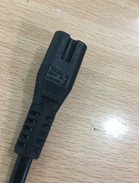 Dây Nguồn Số 8 Volex IT10S2 SZC7S Chuẩn 2 Chân Đầu Tròn AC Power Cord Schuko CEE7/16 Euro Plug to C7 2.5A 250V 2x0.75mm For Printer or Adapter Cable PVC Black Length 2.4M
