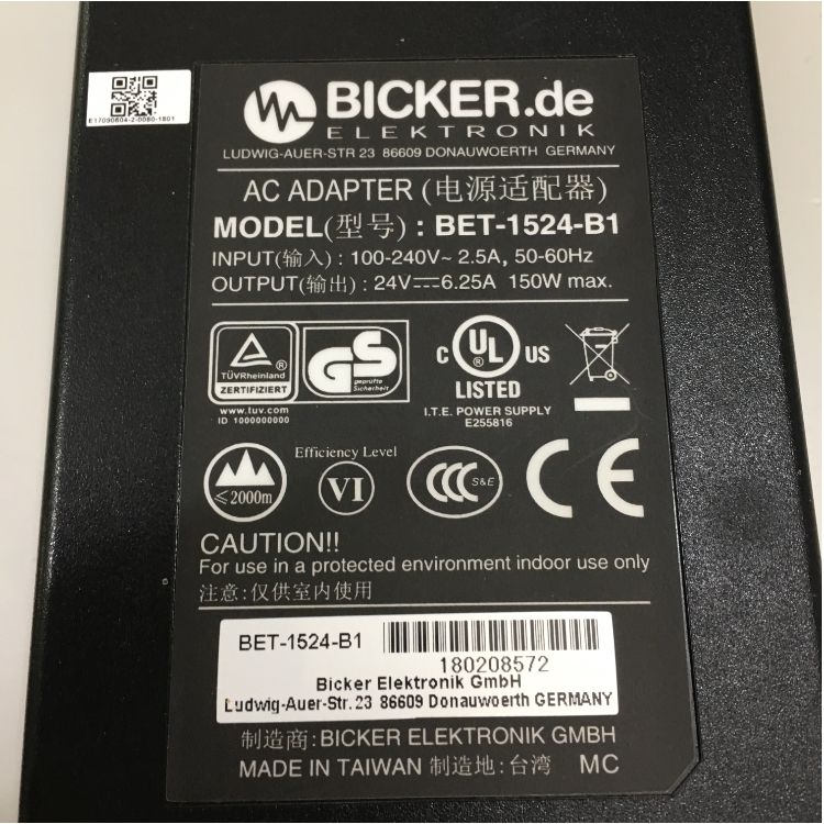 Bộ Chuyển Đổi Nguồn Adapter 24V 6.25A 150W BICKER BET-1524-B1 For Bookeye 4 V3 Professional Color Scanner Connector Size 6 Pin ATX Molex