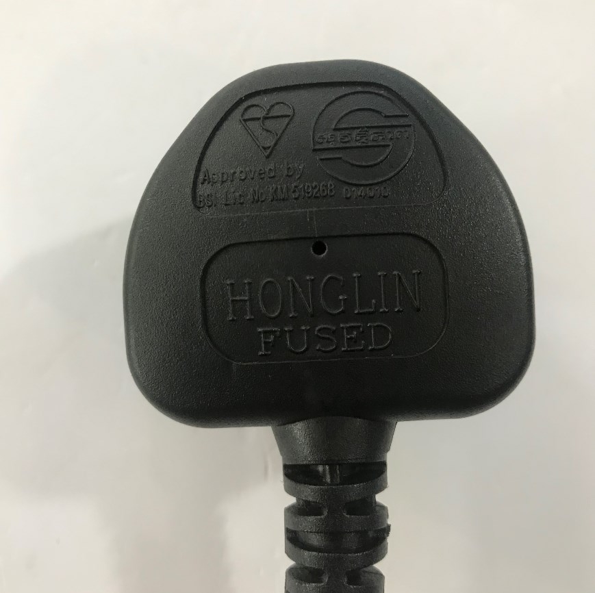 Dây Nguồn HONGLIN HL-044 HL-052 UK Chuẩn 3 Chấu Có Cầu Chì AC Power Cord BS1363 to C5 2.5A 250V 3X0.75mm Length 1.5M