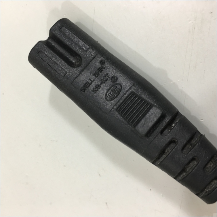 Dây Nguồn Số 8 Well Shin Ws-006 Ws-027 C7 Chuẩn 2 Chân Đầu Tròn AC Power Cord Schuko CEE7/16 Euro Plug to C7 2.5A 250V 2x0.75mm For Printer or Adapter Cable FLAT PVC Black Length 1.5M