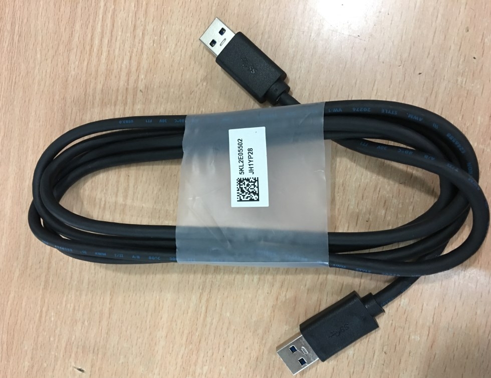 Cáp Kết Nối Tấc Độ Cao Chính Hãng Dell SuperSpeed USB 3.0 Type A Male To Type A Male 28AWG Cable Black Dài 1M
