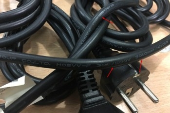 Dây Nguồn GUANGDONG PANYU PD-002 PD-032-3 European Schuko Power Cord CEE 7/7 to Left Angle IEC320 C13 10A 250V 3x1.0mm² Length 2.7M