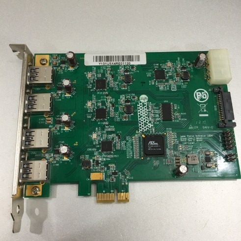 Card PCI Express to 4 Port USB 3.0 Super Speed 5Gbps IOI Technology Corporation U3X4-PCIE1XE101 For Computer Desktop MT