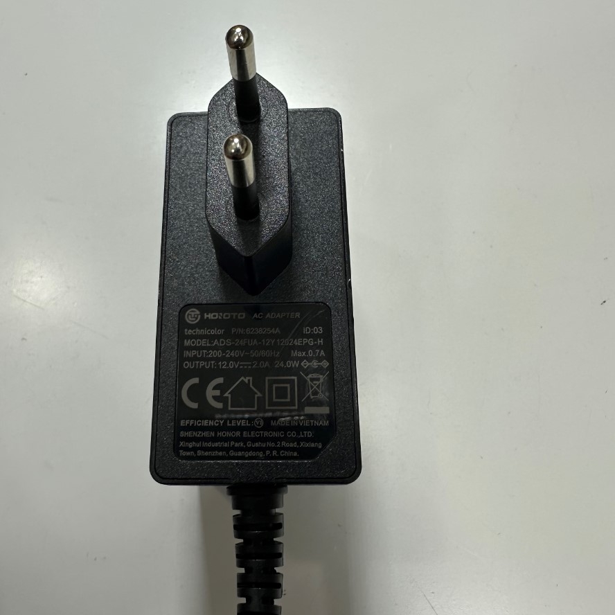 Adapter 12V 2A 24W HOIOTO ADS-24FUA-12Y EU Plug Connector Tip Size 5.5mm x 2.5mm For Cân Điện Tử Balances, Màn hình Dahua Monitor and WD My Book 12V Power Supply