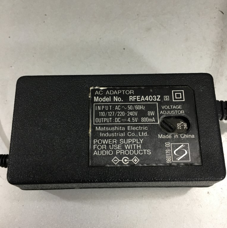 Adapter 4.5V 800mA RFEA403Z Matsushita Panasonic Connector Size 4.0mm x 1.35mm