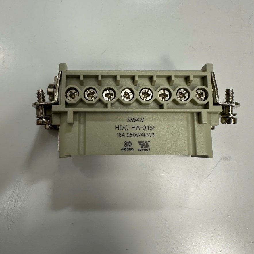 Đầu Jack Connector SIBAS HDC-HA-016-F 16 Pin Female 16A 250V/4KV/3 For Đầu Nối Điện Công Nghiệp Industrial Power Screw Terminal Heavy Duty Insert