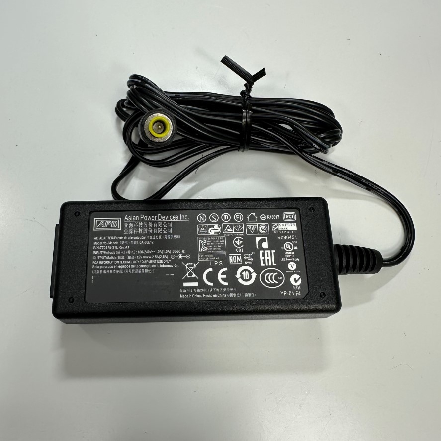 Adapter 12V 2.5A 30W APD Connector Tip Size 5.0mm x 3.0mm For Máy Đo Cáp Quang Yokogawa AQ7280 OTDR Series Power Supply