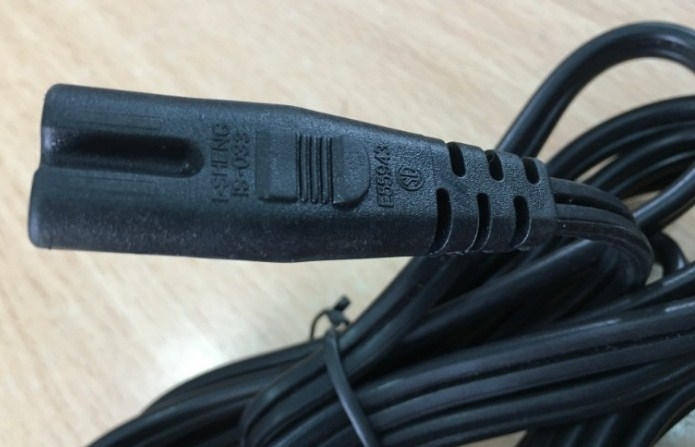 Cáp Nguồn Notebook 2-prong Power Cord IEC320 C7 I-Sheng IS-033 - E55943 2 x 18 AWG 0.824mm 7A 125V Length 1.5M