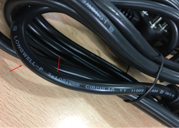 Dây nguồn Longwell LP-67 LS-13 403440-001 India IS16A3 Plug to IEC C13 Power Cord 10A 250V H03VV-F 1.0mm² length 1.8M