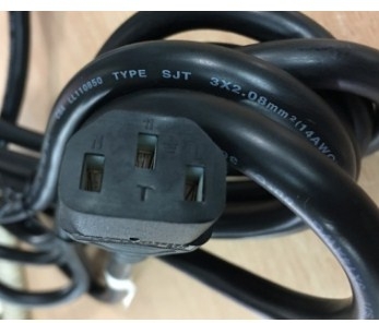Dây Nguồn 3 Chân 2 Dẹt 1 Tròn Có TIếp Địa Volex PS204 V1625BS AC Power Cord Japan JIS C 8303 IEC C13 125V 15A 14 AWG 3X2.08mm Dài 2M