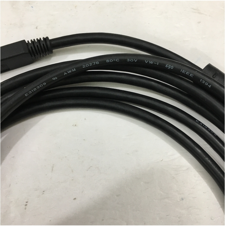 Cáp IEEE 1394b FireWire Cable 9 Pin to 9 Pin Hàng Chất Lượng Cao E318309 AWM STYLE 20276 80°C 30V VW-1 Tốc Độ Truyền Dữ Liệu Lên Tới 800Mb / giây Black Length 3M