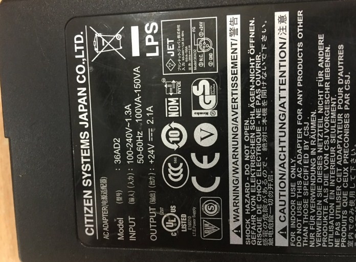Adapter Máy In Mã Vạch Printer ARGOX 214/2140 BARKOD YAZICI 24V 2.1A Connector Size 3Pin 10mm Mini din
