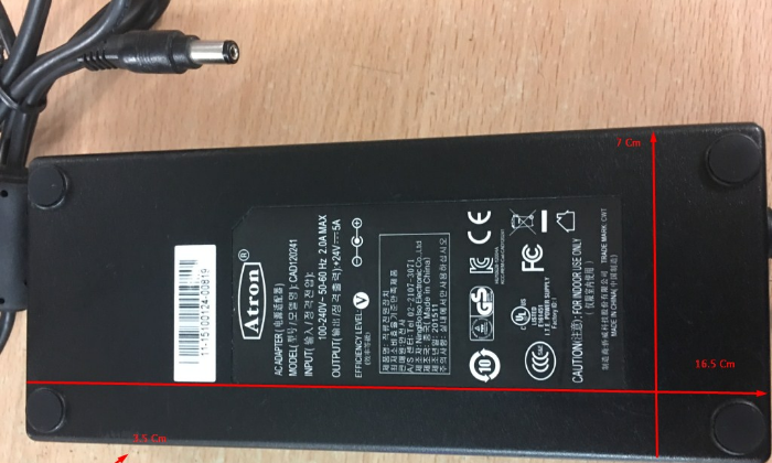 Adapter 24V 5A 120W Atron CAD120241 For máy bắn keo tự động Dispenses AD3300C Connector Size 5.5mm x 2.5mm