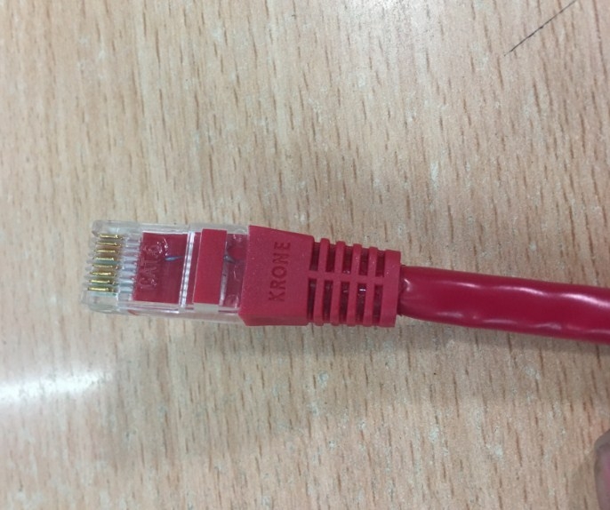 Dây Nhẩy ADC KRONE Cat6 RJ45 UTP Patch Cord Straight-Through Cable 6451 5 990-20B PVC Jacketed RED Length 2.1M