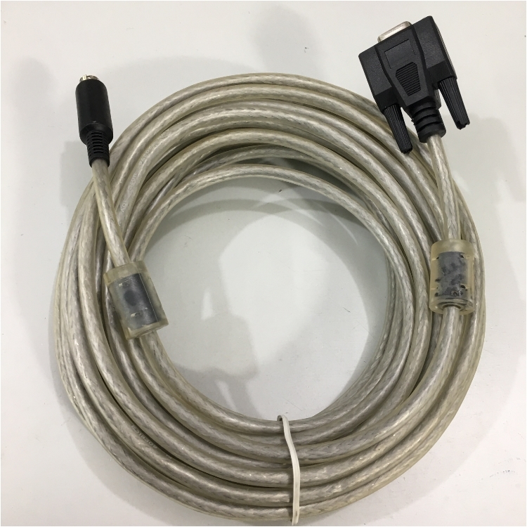 Cáp RS232 DB9 Female to Mini Din 8 Pin Male Cable E318309 AWM STYLE 20276 Clear For Dây Chuyền Sản Xuất Auto line 3 Length 10M