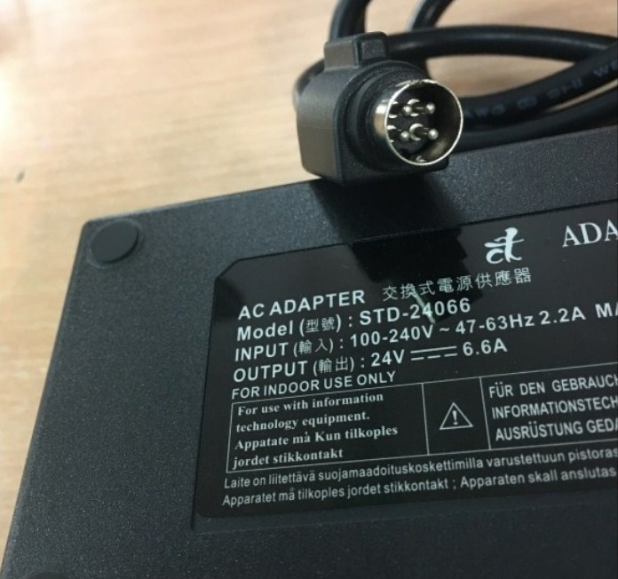 Adapter Original Tech STD-24066 24V 6.6A IEC C14 160W Connector 4PIN DIN 10mm