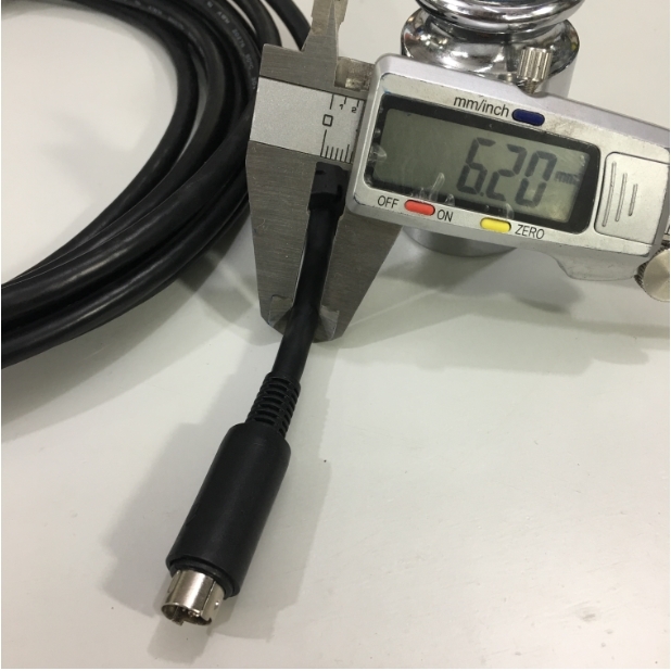 Cáp PLC Programming Mitsubishi FX3SA-30MR Với HMI Weinwiew Touch TK6071IP Cable DB9 Female to Mini Din 8 Pin Male Connector RS485 Length 5M