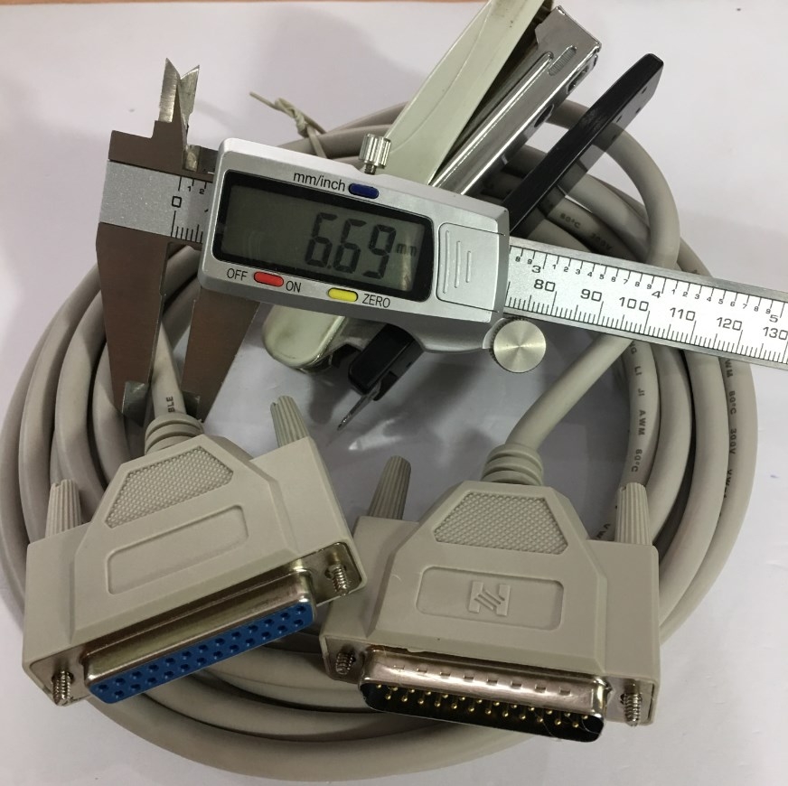 Cáp Kết Nối Cổng DB25 Serial 25Pin LPT Parallel 1284 Âm Dương Chuẩn Song Song Nối Tiếp DB25 Female to DB25 Male Cable Grey Length 5M