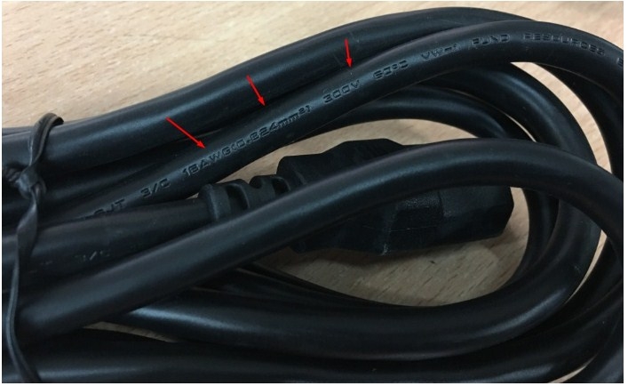 Dây Nguồn 3 Chân 2 Dẹt 1 Tròn Có Tiếp Địa RS PRO SP-035 SP-024 AC Power Cord Japan JIS C 8303 IEC C13 18AWG 10A 125V 3X0.824mm Dài 2.5M