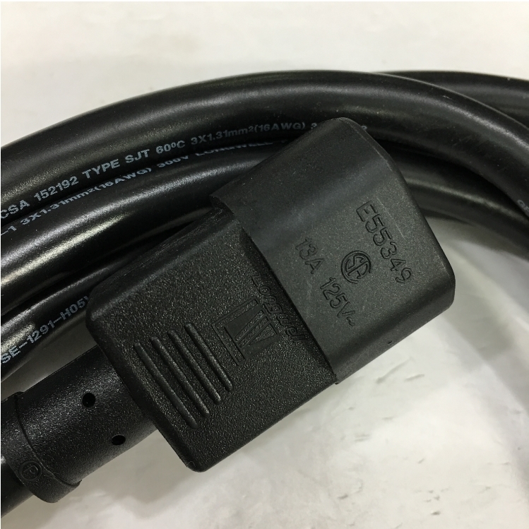 Dây Nguồn Máy Chủ LONGWELL LS-60 LS-14 AC Power Cord C13 to C14 13A 125V 3x1.31mm² 17AWG For UPS PDU APC ARES Eaton Emerson Và Server Rack Length 4M