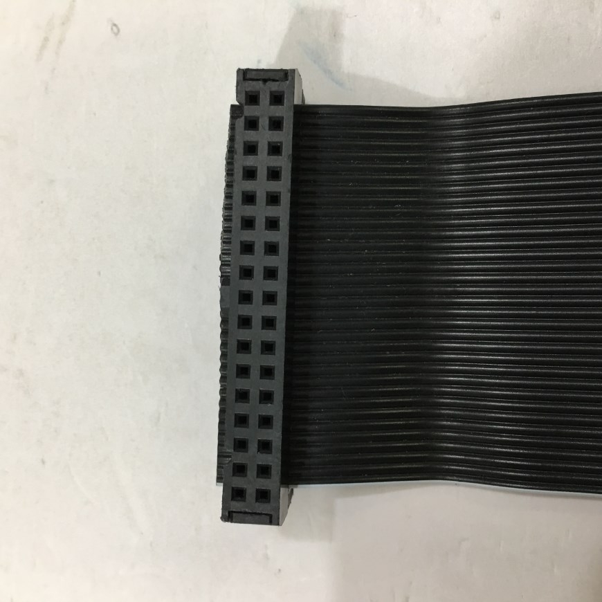 Cáp 34 Pin Flat Ribbon Cable Female to Female 2x17P 34 Wire Black Dài 45Cm IDC Pitch 2.54mm - Cable Pitch 1.27mm For HMI Panel CMC CNC PLC