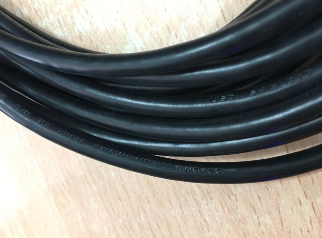Cáp UC-PRG015-02A kết nối màn hình tích hợp PLC Delta HMI TP70P series TP04P series với Computer USB 2.0 Type A Male to Type B Male 28AWG Black Cable dài 5M