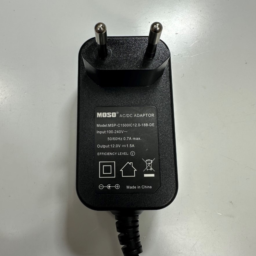 Adapter 12V 1.5A 18W MOSO Connector Tip Size 5.5mm x 2.5mm