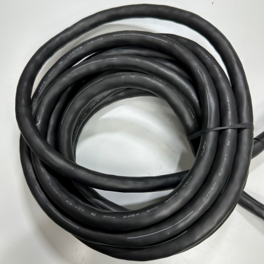 Cáp 4.5M 15ft Connector SANKEI FCI ECU 24 Pin Female to 24 Core Cable DYDEN E91337 AWM 2464 300V   80°C VW-1 24x0.3mm² Black OD 13mm For Industrial Robot Cable, CNC Machines, Servo Motor Signal and Power