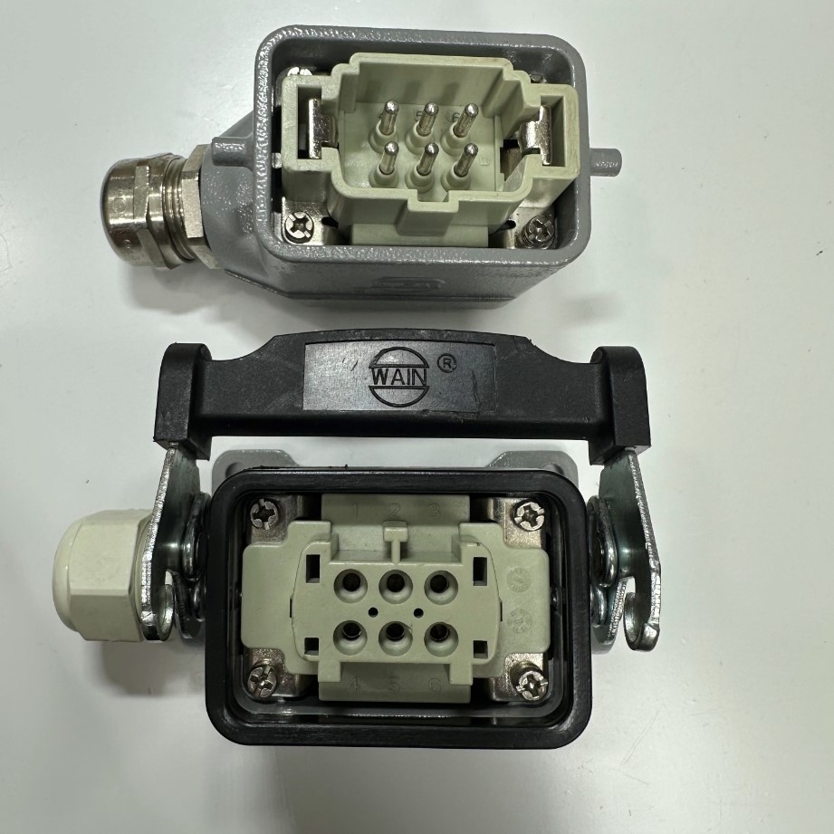 Bộ Đầu Nối Điện Công Nghiệp WAIN HDC 6 Pin Male + Female 16A 500V 6KV3 ...
