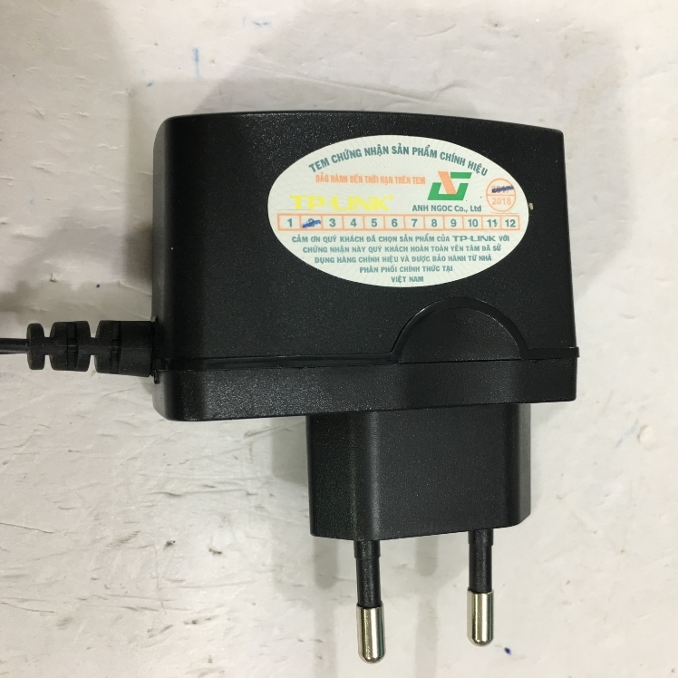 Bộ Chuyển Nguồn Chĩnh Hãng Adapter Original TP-LINK 9V 0.6A Connector Size 3.5mm x 1.35mm 90 Degree