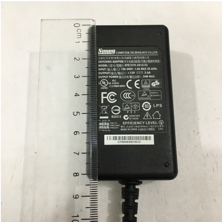 Bộ Chuyển Đổi Nguồn Adapter Original 12V 2A 24W SUNNY SYS1319-2412-T3 For Alcatel-Lucent I-240G-U FIBER OPTIC MODEM GATEWAY Connector Size Molex Micro-Fit 3.0 Dual Row 8 Circuits