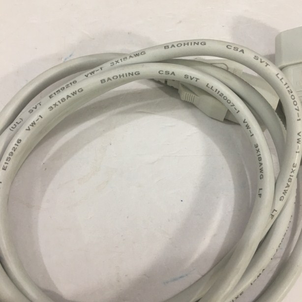 Dây Nguồn VOLEX V1625 VAC14S AC Power Cord IEC 60320 C14 Plug to C13 Connector SVT White 10A 250V 3x1.0mm² length 1.8M
