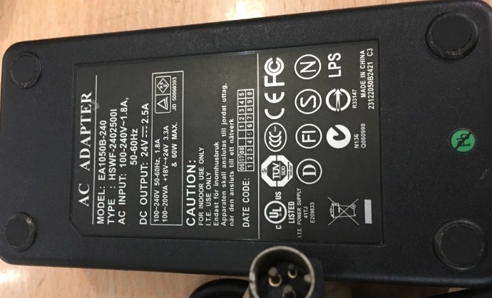 Adapter Original XPrinter XP-C230 24V 2.5A Connector Size 3Pin Mini Din 10mm