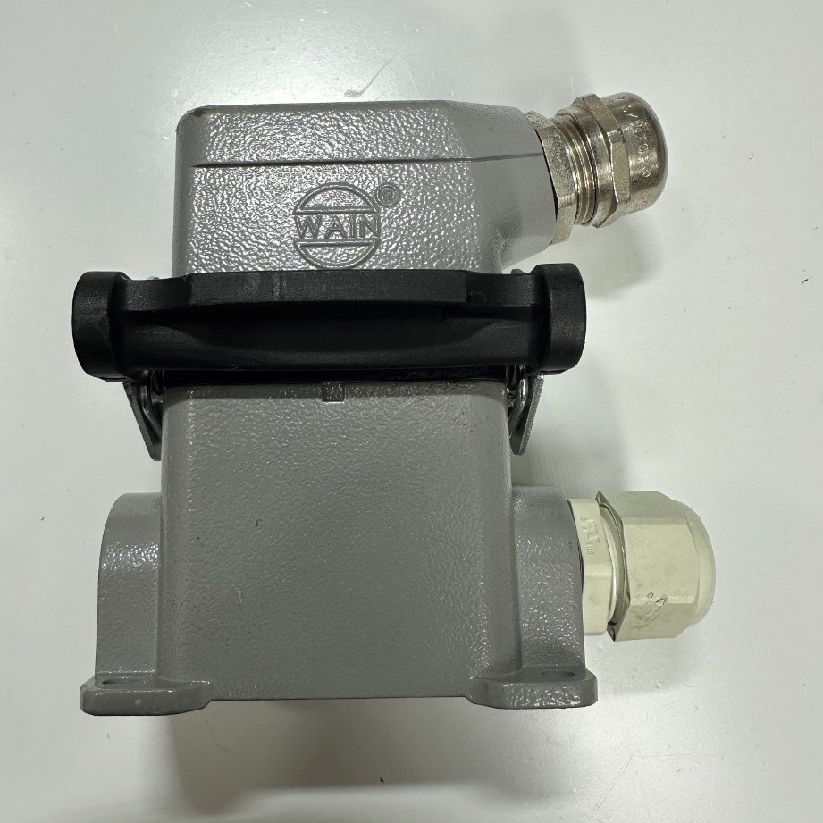 Bộ Đầu Nối Điện Công Nghiệp WAIN HDC 6 Pin Male + Female 16A 500V 6KV3 HE-006-M HE-006-F Industrial Heavy Duty Panel Entry Hood Connector