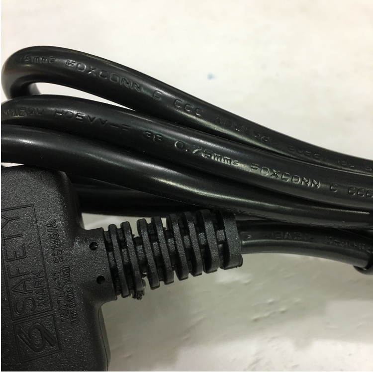 Dây Nguồn 3 Chấu Có Cầu Trì Hàng FOXCONN Original Đi Theo Máy Tính Đồng Bộ AC Power Cord HP 100613-016 BS1363 to C13 10A 250V 3X0.75mm Length 1.5M
