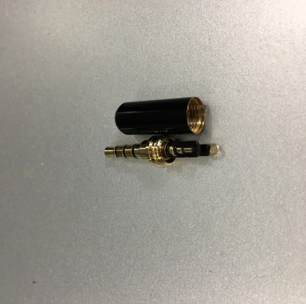 Rắc Hàn SENNHEISER Jack 3.5mm 4 Pole Gold Plated Repair Headphone Jack Audio Connector Cable Diameter 4mm Black