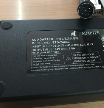 Adapter Original Tech STD-24066 24V 6.6A IEC C14 160W Connector Size 8PIN DIN 13mm