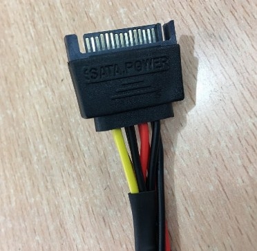Dây nguồn cắm thêm ổ SSD cho máy đồng bộ chữ L vuông góc 90 độ SATA 15 Pin 1 Male to 3 FEMALE HARD DISK EXTEND CABLE Length 30Cm