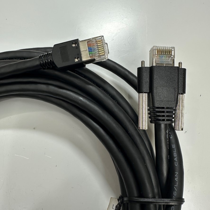 Cáp 5M 17ft GigE CAT6A S/STP PoE Power Ethernet RJ45 Screw Locking Cable Industrial Camera 4Px26AWG TAIYO E176097 80℃ 30V VW-1 For Basler Cognex CCD GigE Industrial Vision Camera