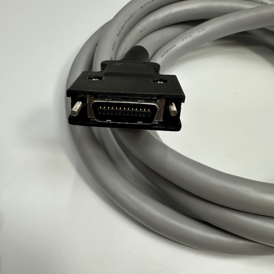 Cáp 1.2M 4ft Power and Signal I/O Shielded Cable Connector SCSI MDR 26 Pin Male Pitch 1.27mm to 26 Core Grey OD 10mm For Servo Motor Encoder Cable